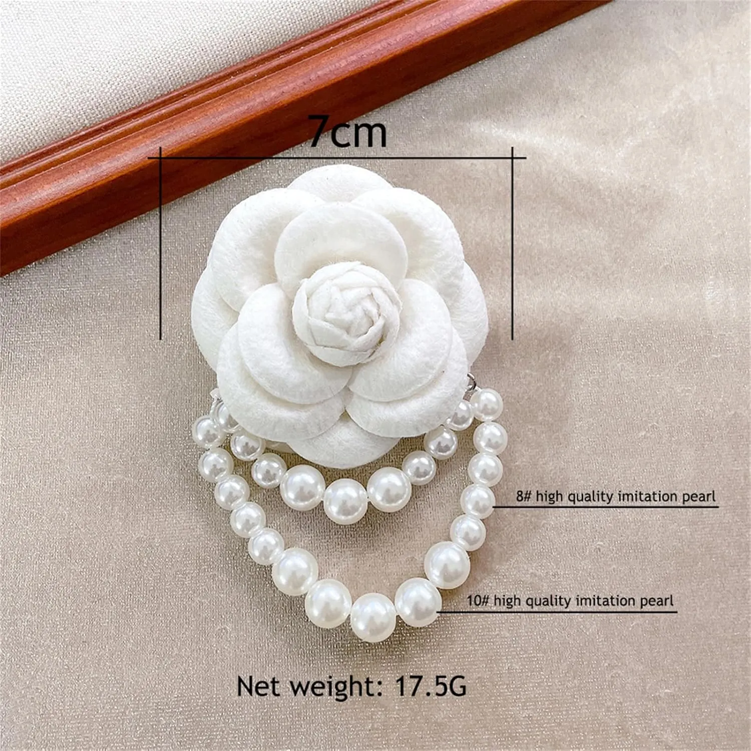 Vintage Camellia Pearl Tassel Brooches Bracelet Bohemian Pearl Safety Pins Bracelets Flower Hairpin Headpieces Shawl Pins Dainty Elegant Lapel Pin Wedding Party Dress Accessories for Women
