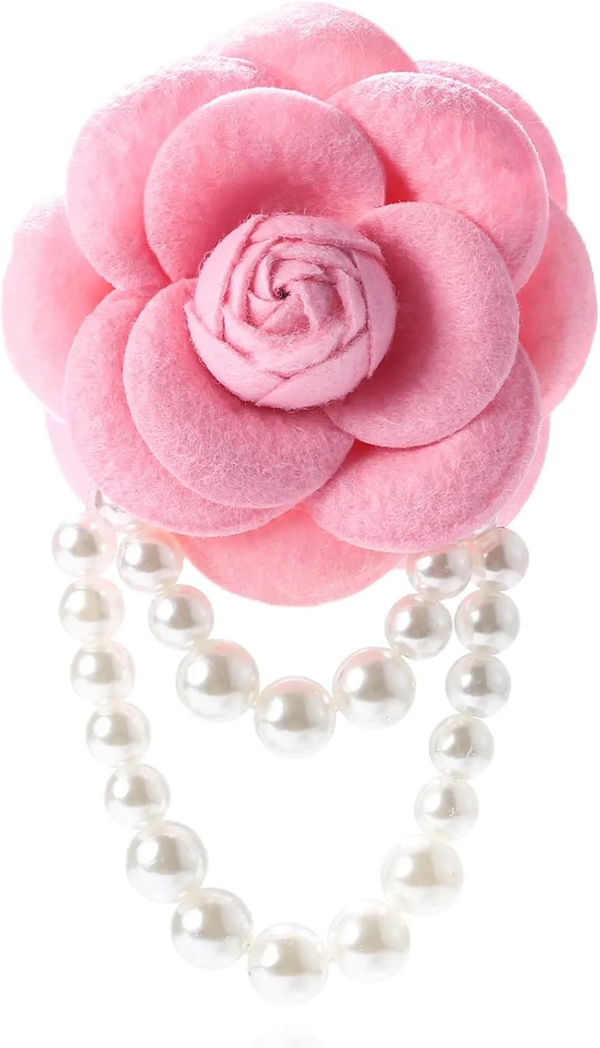 Vintage Camellia Pearl Tassel Brooches Bracelet Bohemian Pearl Safety Pins Bracelets Flower Hairpin Headpieces Shawl Pins Dainty Elegant Lapel Pin Wedding Party Dress Accessories for Women