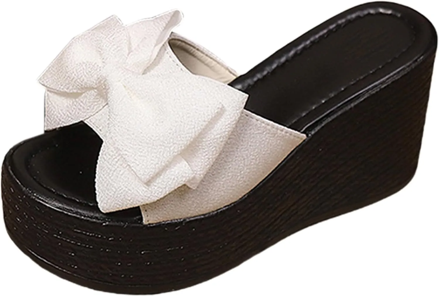Wedege Sandals for Women 2025 Platform Wedge Heels Dressy Wide Width Bowknot Open Toe Comfortable Slingback Wedges