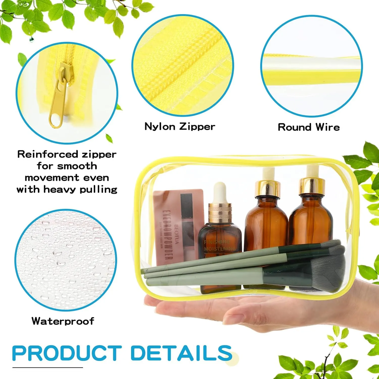 Weewooday 12 Pieces Clear Makeup Bags Cosmetic Storage Bags PVC Zipper Pouches Travel Waterproof Makeup Plastic Case for Women Organizing Toiletries Traveling Bathroom