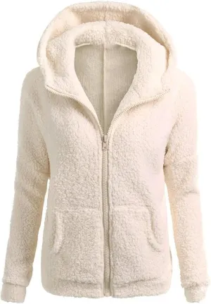 Winter Coats for Women Fuzzy Sherpa Fleece Jacket Zip Up Hoodie Womens Fall Fashion 2024 Long Sleeve Sweatshirts