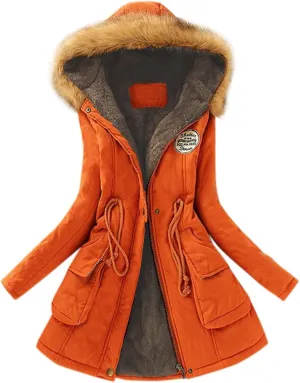 Winter Jacket Women Plus Size Hooded Parka Jacket Thicken Fleece Lined Coats Thicken down Overcoat Outerwear
