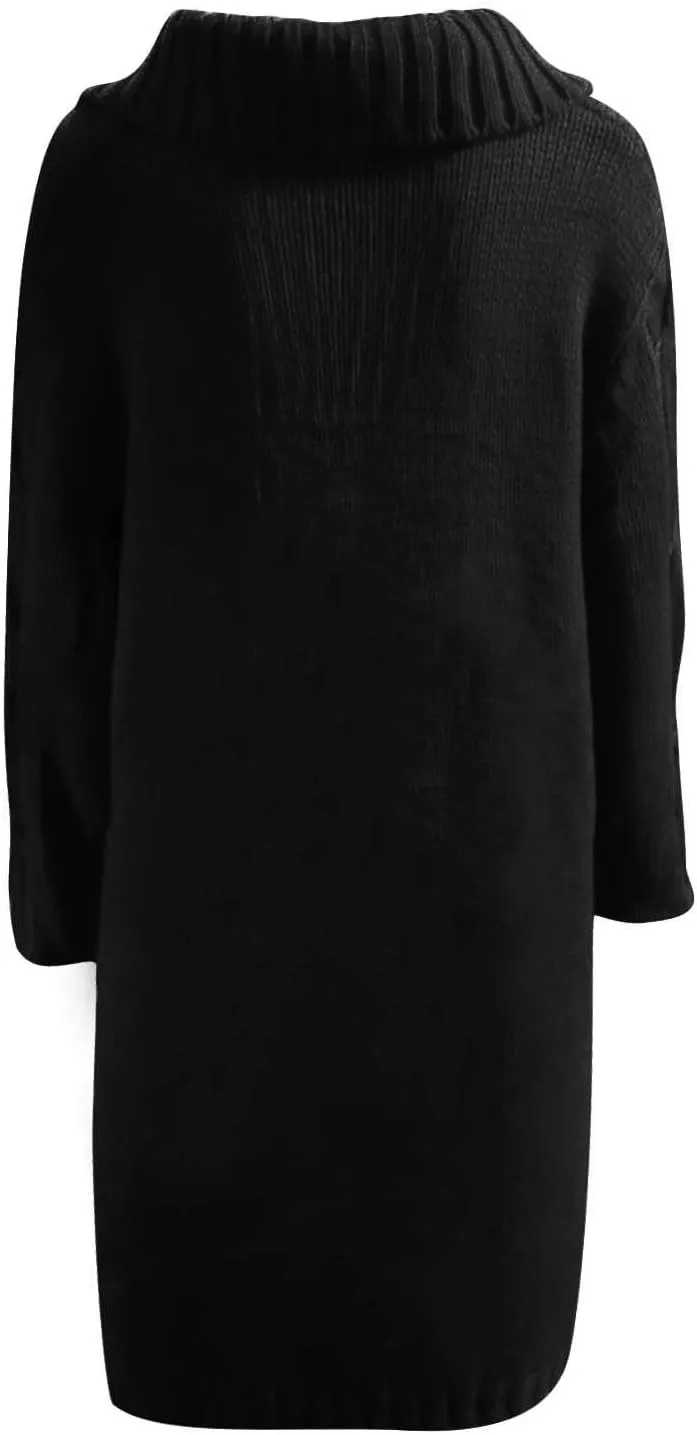 Women Coat Single Cardigan Sweater Pocket Hood Large Size Breasted Sleeves Long Women's Coat Open Front