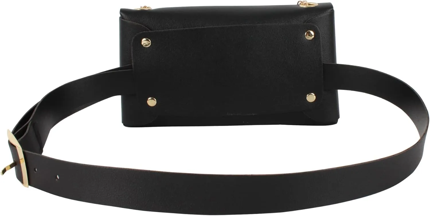 Women Mini Chain Fanny Pack Belt Bag Waist Bag Small Waist Pouch for Travel Workout Running Hiking