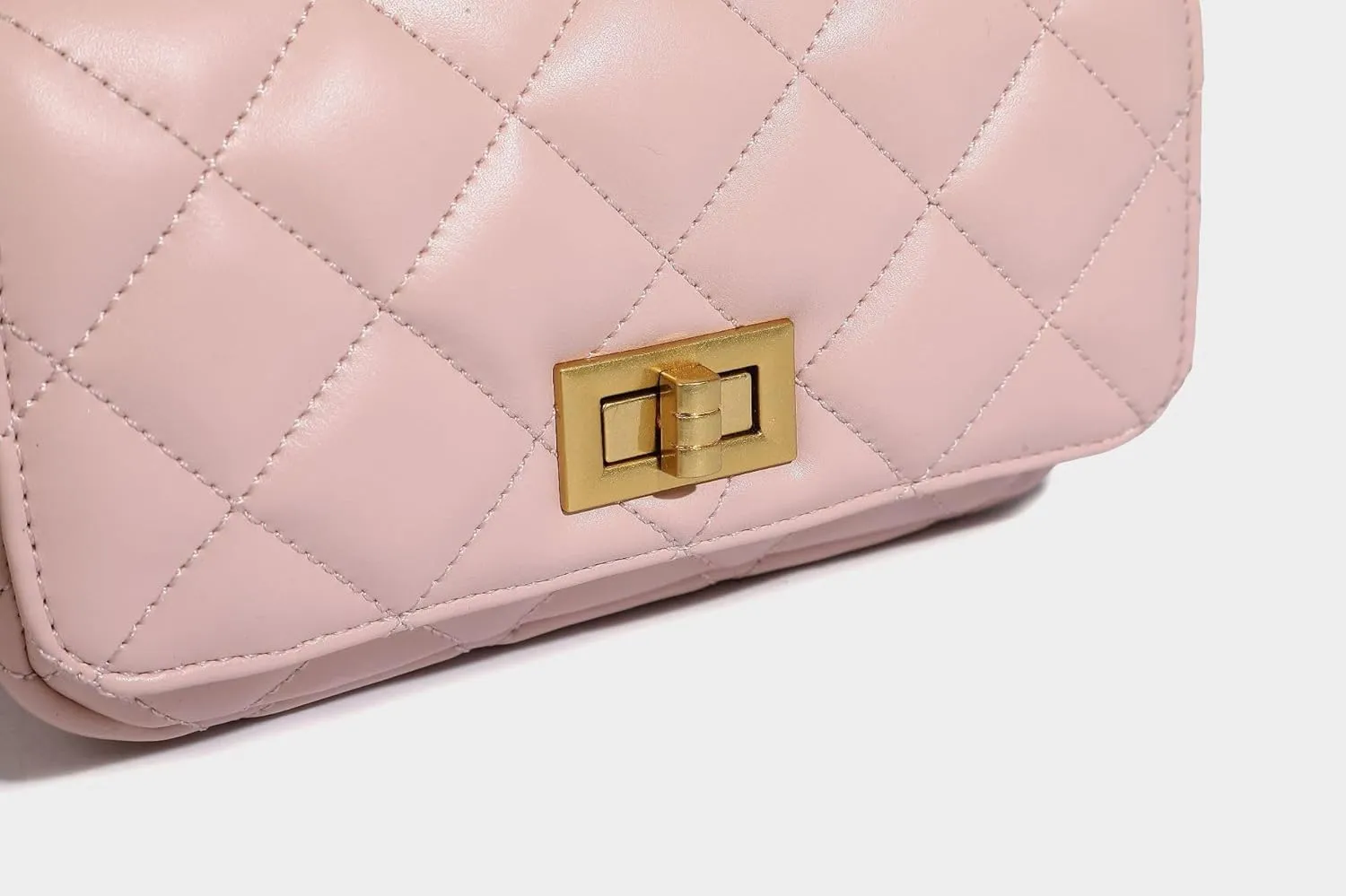 Women Quilted Shoulder Bag, Designer Flap Purse, Soft Faux Leather Handbag, Crossbody Cell Phone Bag