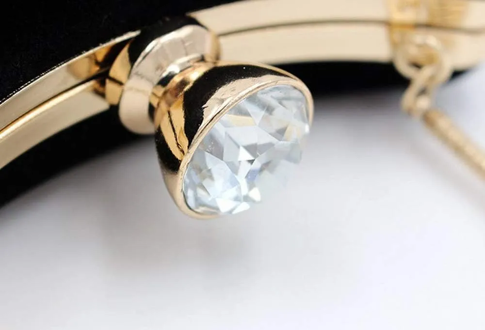 Women Velvet Evening Bag Luxury Diamond Handbag Elegant Purse Wedding Banquet Party Clutch Lady Wallet