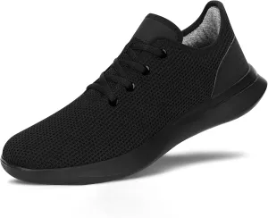 Women Walking Shoes Black Tennis Shoes for Women Running Sneakers Athletic Tennis Shoe Tree Runners Arch Support Ultra Lightweight Breathable Mesh Non-Slip Casual Sneakers for Gym Travel Work