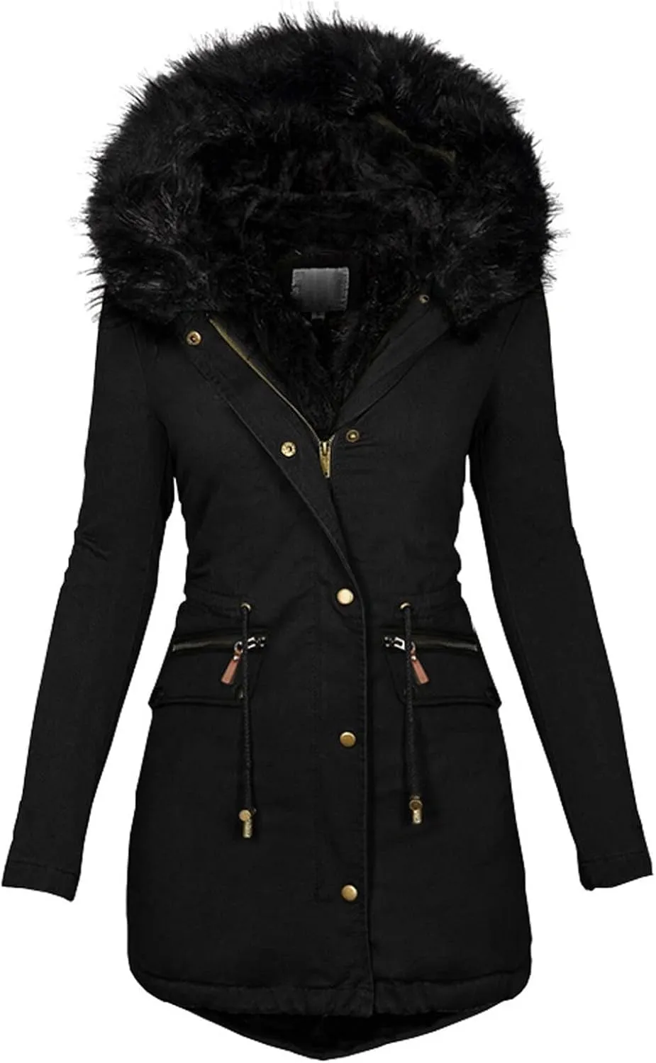 Women Winter Coats Long Hooded Fleece Lined Parka Jackets Thick Warm Cotton Jacket Coat Puffer Jacket Windproof Ski Down Coat