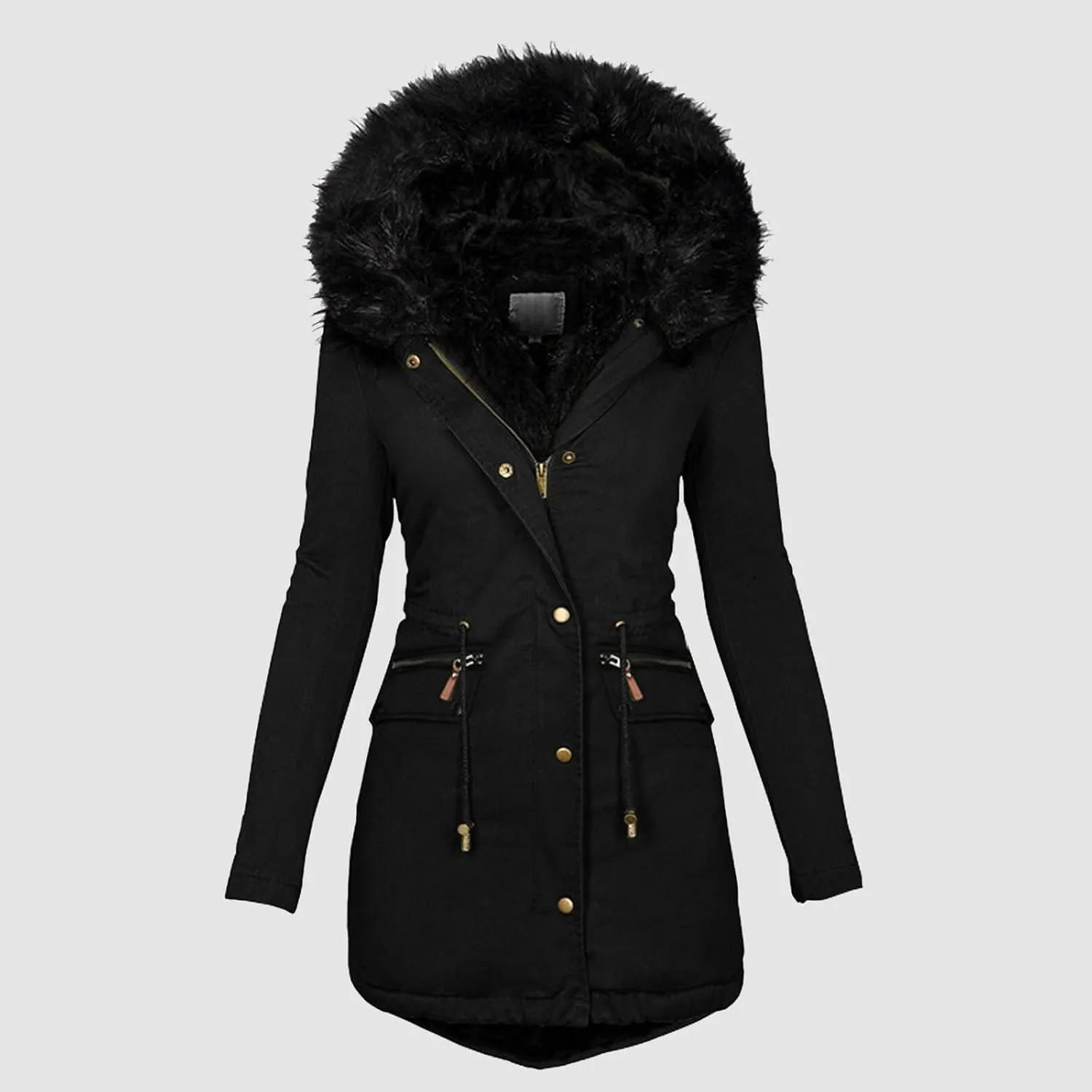 Women Winter Coats Long Hooded Fleece Lined Parka Jackets Thick Warm Cotton Jacket Coat Puffer Jacket Windproof Ski Down Coat