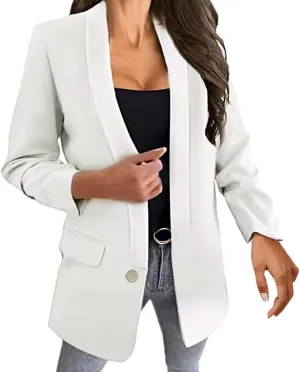 Womens Casual Light Weight Thin Jacket Slim Coat Long Sleeve Blazer Office Trench Coat Cardigan for Women