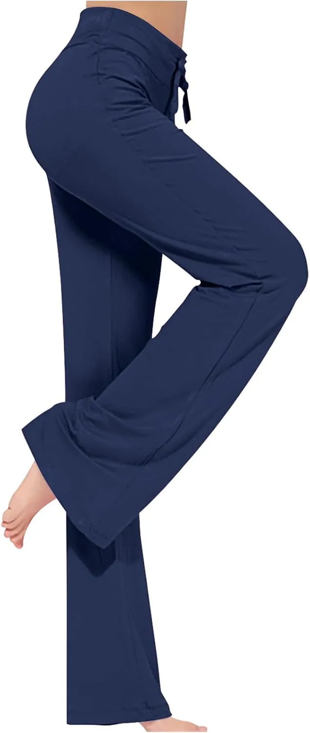 Womens High Cut Straight Leg Long Leg Loose Fit Pants for Women Rayon Sport Gym Jogger Fall Summer 2025 Fashion