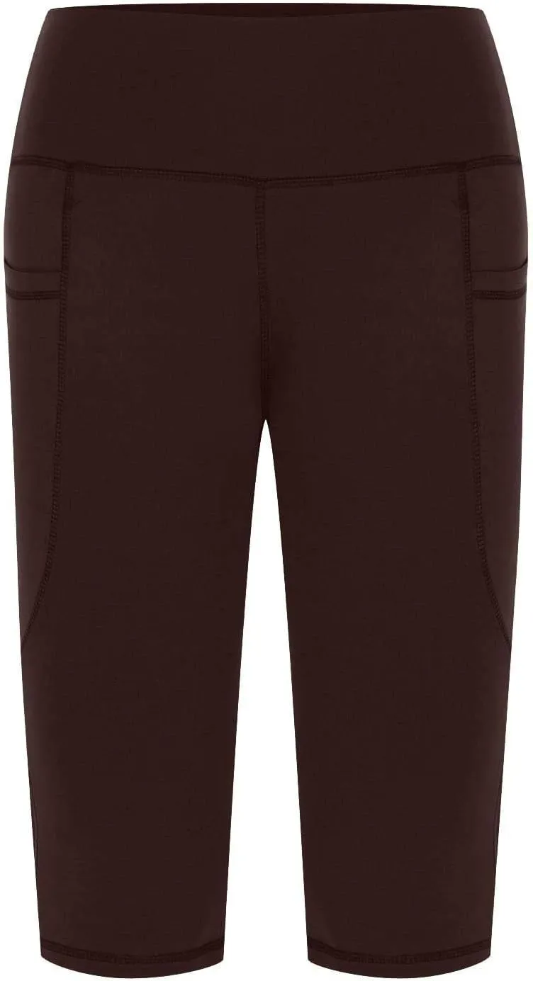 Women's Knee Length Leggings Ladies High Waisted Yoga Pants Summer Stretch Shorts Capris Trousers Cropped Pants
