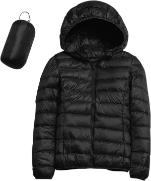Women's Lightweight Packable Hooded Puffer Coat Water-Resistant Winter Down Coat Warm Ski Jacket Puffer Jacket Womens
