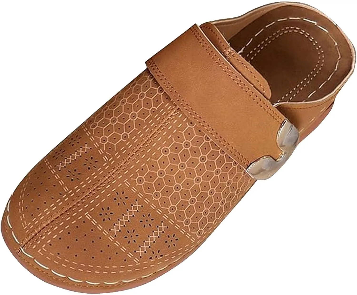 Women's Mules & Clogs Dressy Summer Closed Toe Orthopedic Sandals, Slip On Wide Width Backless Shoes Hollow Out Breathable Platform Sandals All-Match Comfortable Walking Slippers