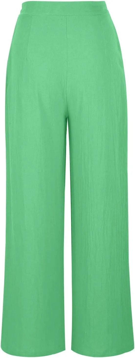 Womens Pants Loose Fit Pants for Women Work Out Gym High Cut Flare Wide Leg Summer Fall Pants 2025