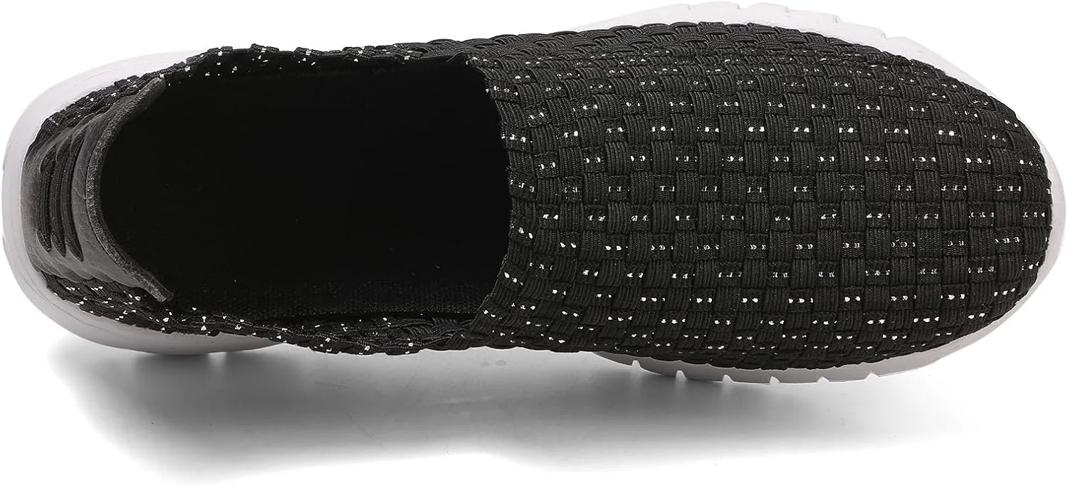 Women's Slip-On Walking Shoes, Handmade Woven Comfort Sneakers