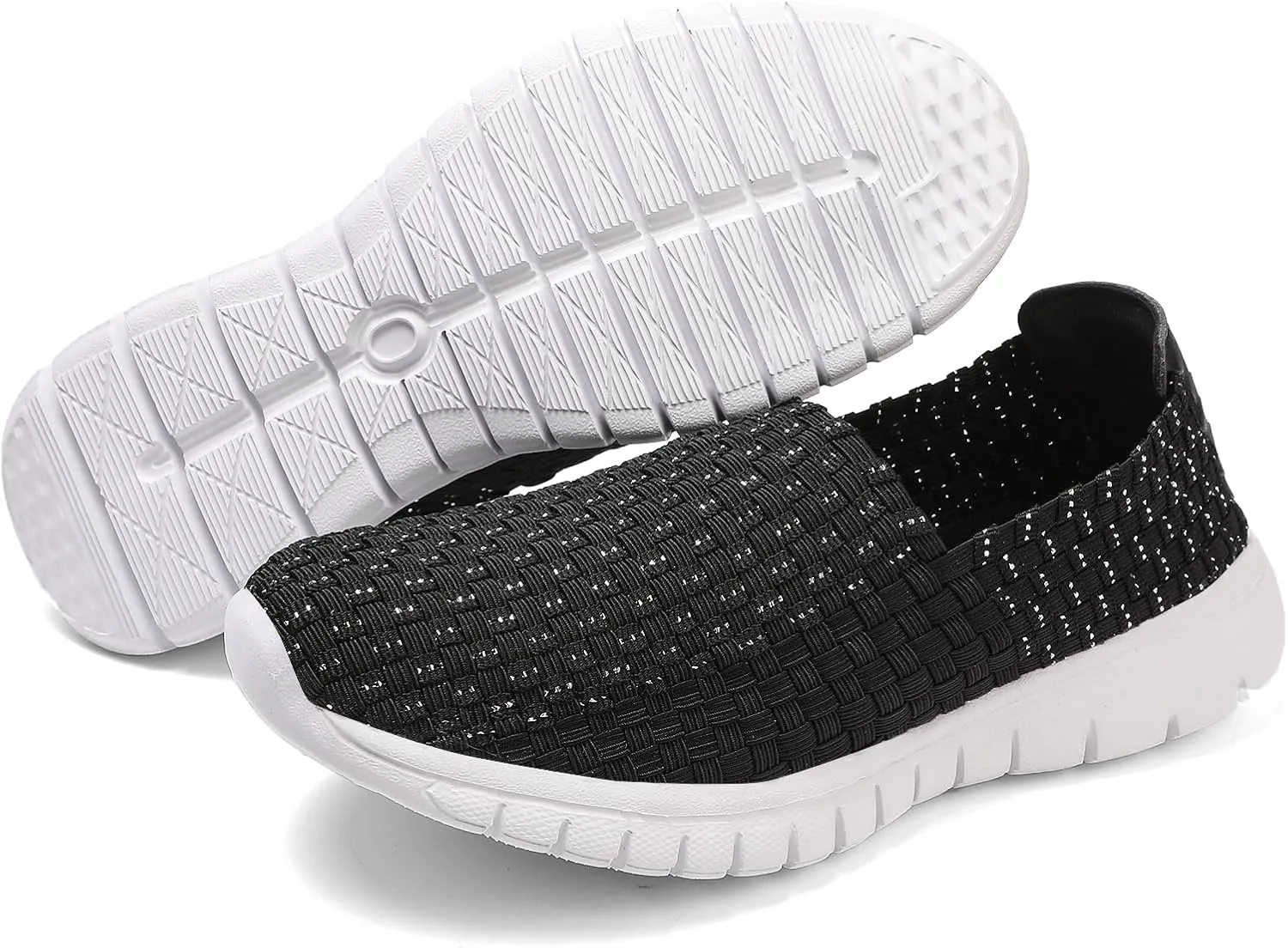 Women's Slip-On Walking Shoes, Handmade Woven Comfort Sneakers