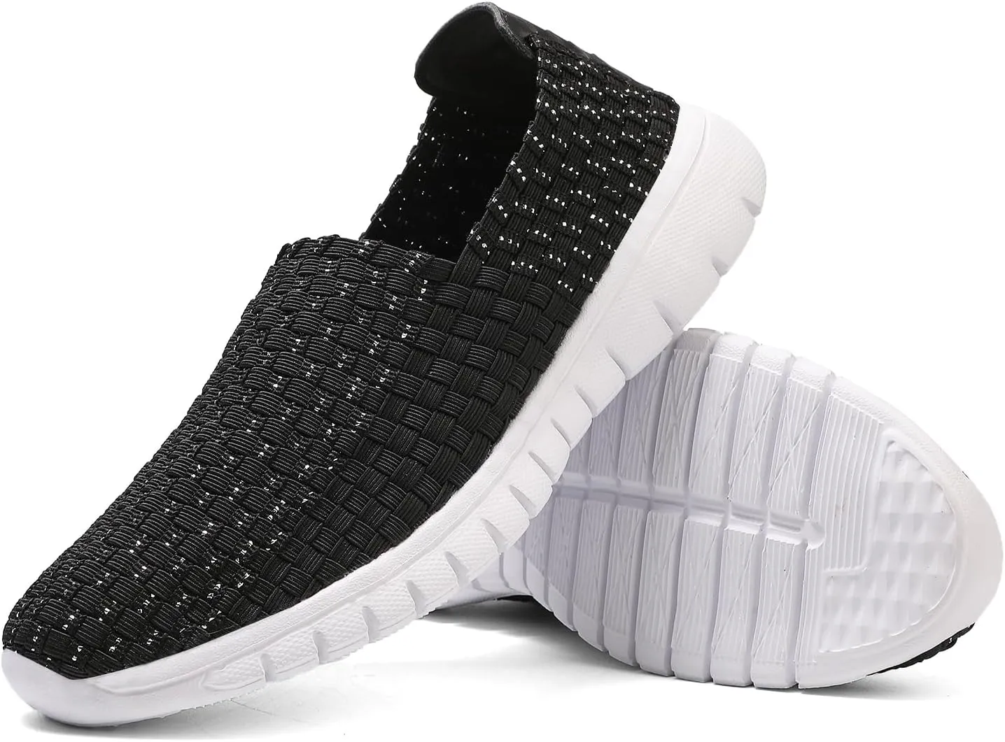 Women's Slip-On Walking Shoes, Handmade Woven Comfort Sneakers