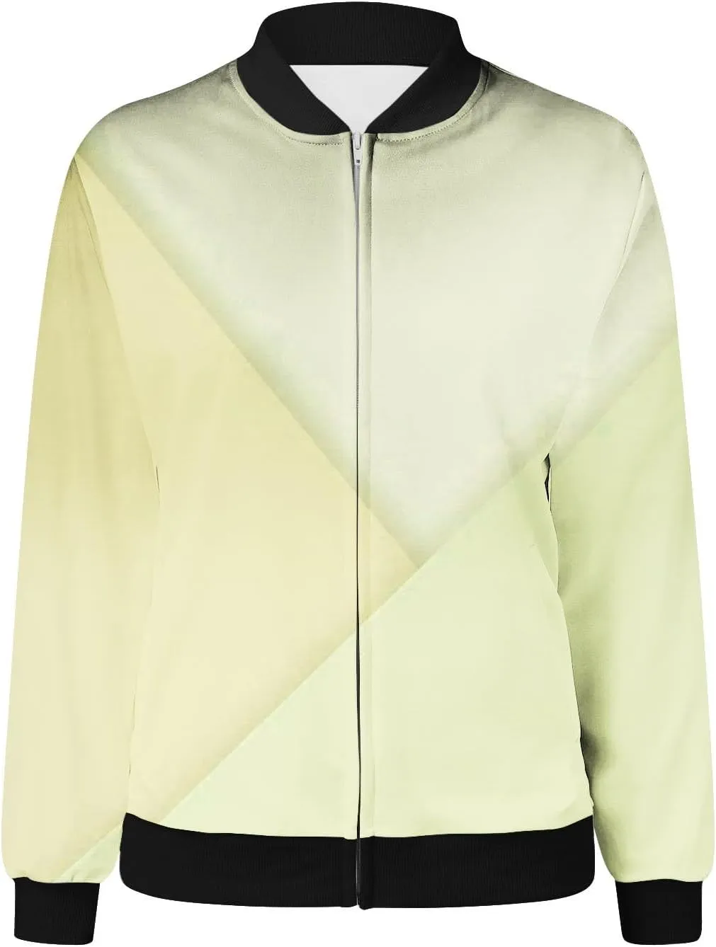 Women's Winter Coats Trendy Color Block Zipper Jackets Long Sleeve Casual Fit Coat with Pockets Outerwear