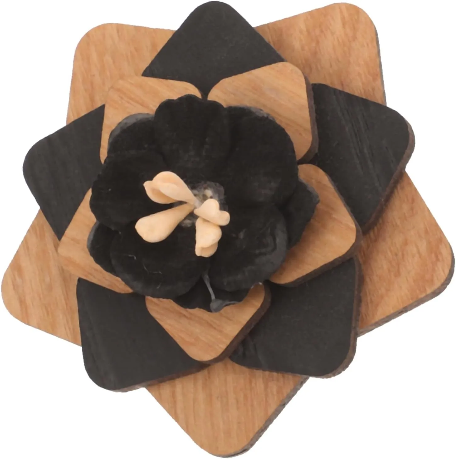Wooden Lapel Pin Flower Boutonniere for Men Stylish Suit Brooch Decoration for Weddings Special Occasions Unique Handmade Design Practical Easy to Use