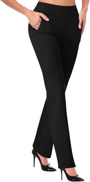 Work Pants for Women 2024 High Waist Stretch Soft Comfy Athletic Workout Yoga Pants Fashion Casual Business Trousers