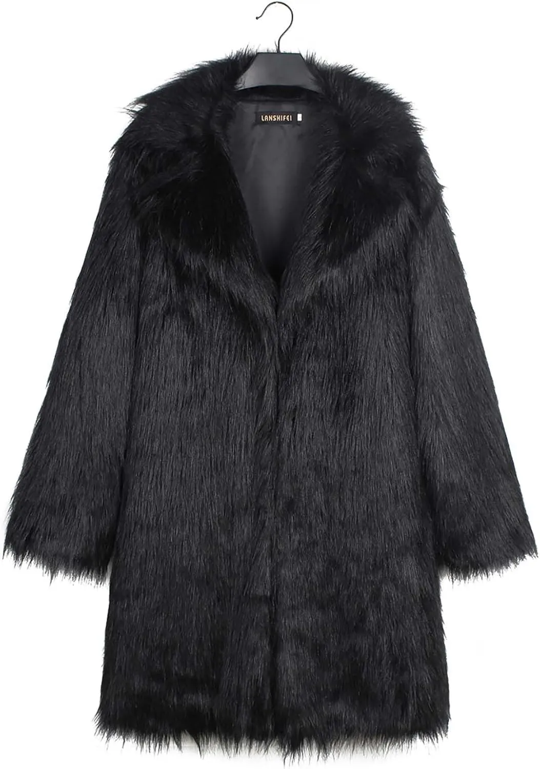 ZDRZK Long Coat Women Stand Collar Open Front Warm Faux Furry Jacket Cardigans Oversized Chunky Fitness Coat Outerwear
